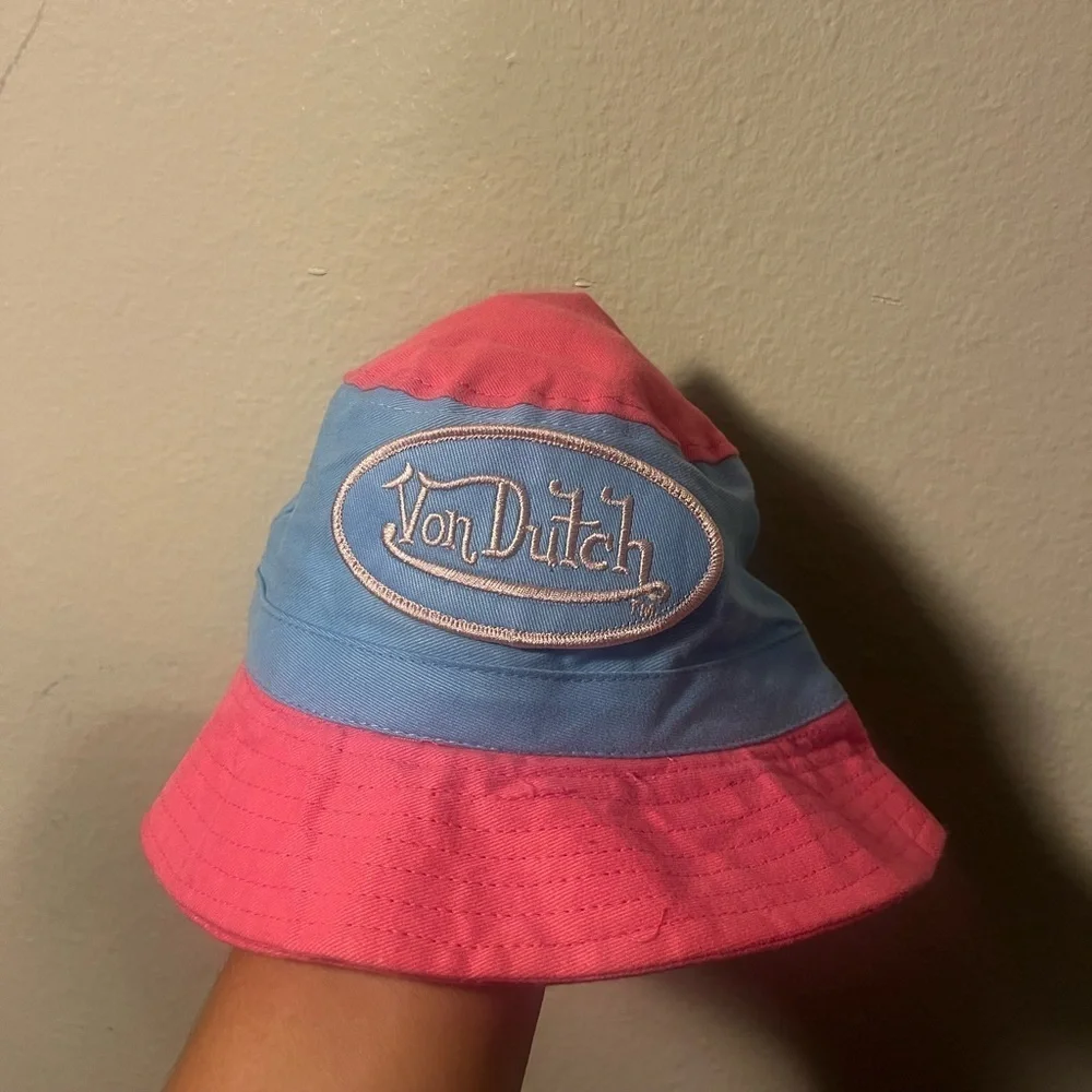 Von Dutch original Pink and Blue Bucket Hat for kids